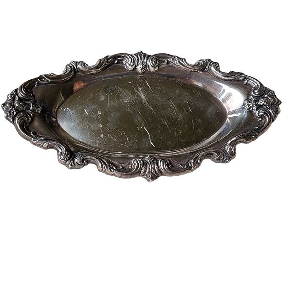 Vintage Victorian Style Silver Plate Tray Oval Serving Dish E.G. Webster & Son - Picture 1 of 10